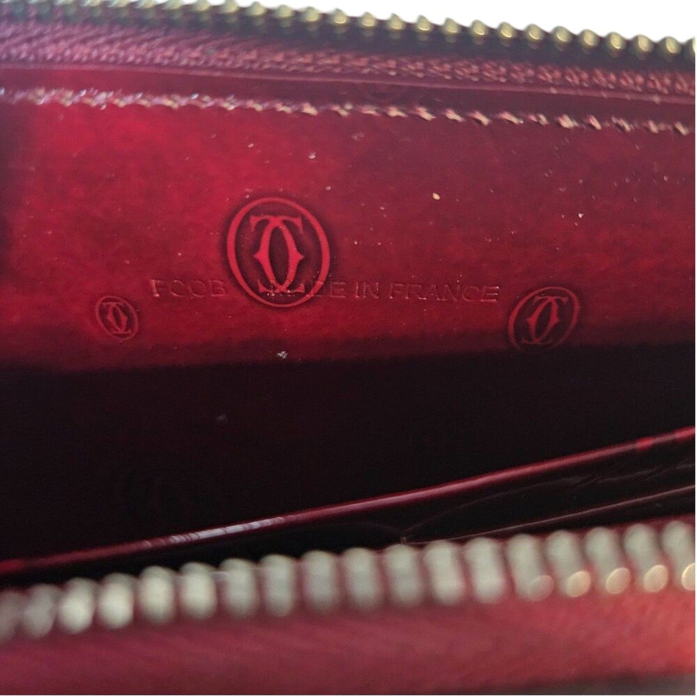 Cartier - Red Patent Leather Happy Birthday Edition Vintage Zippy Long Wallet - Picture 11 of 12